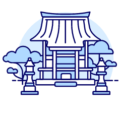 Japanese Shrine Illustration from UX Duotone Set