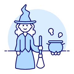 Witch Illustration from UX Duotone Set