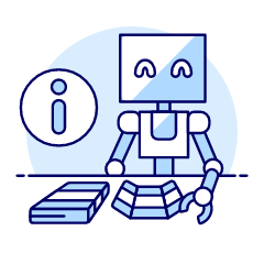 Information Service Robot Illustration from UX Duotone Set