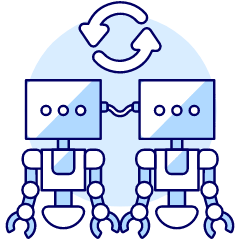 Robot Syncronizing Illustration from UX Duotone Set