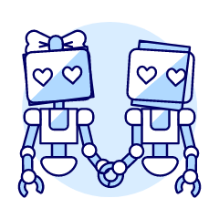 Robot Couple Illustration from UX Duotone Set