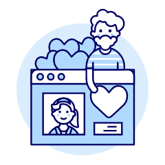 Online Dating Like 1 2 Illustration from UX Duotone Set