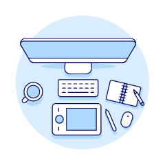 Imac Workspace 6 Illustration from UX Duotone Set