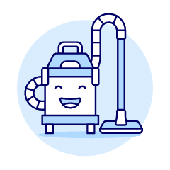 Happy Vacuum Cleaner Illustration from UX Duotone Set