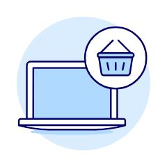 Shopping Basket Laptop 1 Illustration from UX Duotone Set