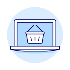 Shopping Basket Laptop 2 Illustration from UX Duotone Set