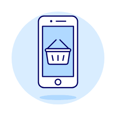 Shopping Basket Phone 2 Illustration from UX Duotone Set