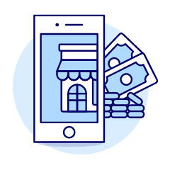 Phone App Income Illustration from UX Duotone Set