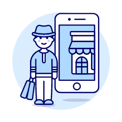 Phone App Shop 3 4 Illustration from UX Duotone Set