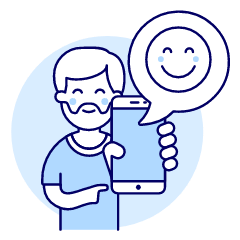 User Happy Phone 1 Illustration from UX Duotone Set