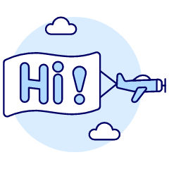 Plane Hi Sign Illustration from UX Duotone Set