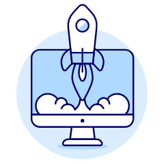 App Launch Imac Illustration from UX Duotone Set