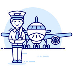 Pilot With Plane 1 Illustration from UX Duotone Set