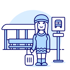 Bus Stop Waiting Luggage 4 Illustration from UX Duotone Set