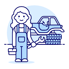 Mechanic Tire Change 2 Illustration from UX Duotone Set