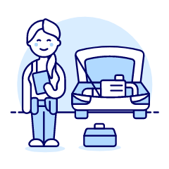 Mechanic Fixing Car 10 Illustration from UX Duotone Set