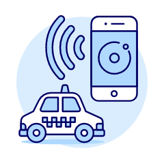 Finding Taxi Illustration from UX Duotone Set