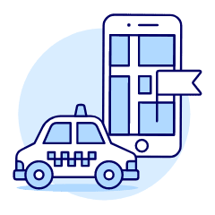 Taxi Destination Illustration from UX Duotone Set