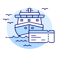 Ferry Ticket Illustration from UX Duotone Set