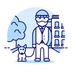 Dog Walker 1 Illustration from UX Duotone Set