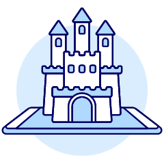 Hologram Castle Illustration from UX Duotone Set