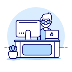 Employee Sit 3 1 Illustration from UX Duotone Set