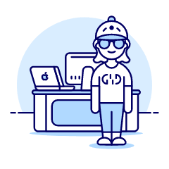 Employee Stand 1 2 Illustration from UX Duotone Set