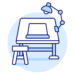 Workspace Sketching Table Illustration from UX Duotone Set
