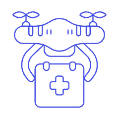 Medical Delivery Drone Illustration from UX Line Set