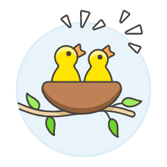 Chirp Nest Illustration from UX Colors Set