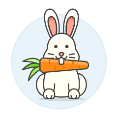 Rabbit Eating Carrot Illustration from UX Colors Set