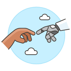 Human Ai Connection 2 Illustration from UX Colors Set