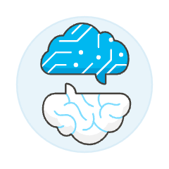 Ai Brain Communicate Illustration from UX Colors Set