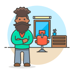 Hairstlye Barber 4 Illustration from UX Colors Set