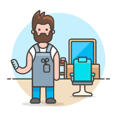 Hairstlye Barber 7 Illustration from UX Colors Set