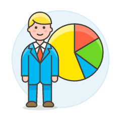 Businessman Pie Chart 1 Illustration from UX Colors Set