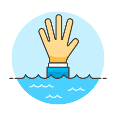 Drowning Hand 2 3 Illustration from UX Colors Set