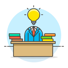 Creative Idea Desk Illustration from UX Colors Set