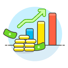 Money Bar Graph Illustration from UX Colors Set