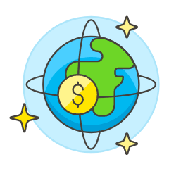 Money Globe Illustration from UX Colors Set