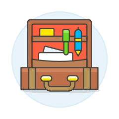 Open Leather Briefcase Illustration from UX Colors Set