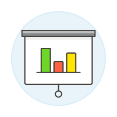 Projector Bar Graph Illustration from UX Colors Set
