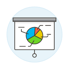 Projector Pie Chart Illustration from UX Colors Set