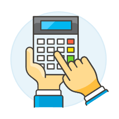 Calculator Hand 2 3 Illustration from UX Colors Set