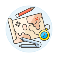 Map Navigation Illustration from UX Colors Set