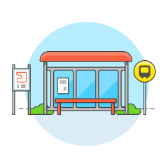 Bus Stop Illustration from UX Colors Set