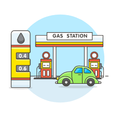 Gas Station Illustration from UX Colors Set