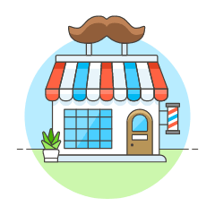 Barbershop Illustration from UX Colors Set