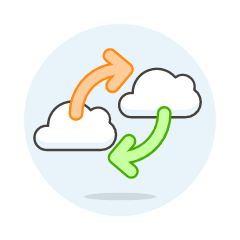 Cloud Data Exchange Illustration from UX Colors Set