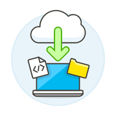 Cloud Download 10 Illustration from UX Colors Set
